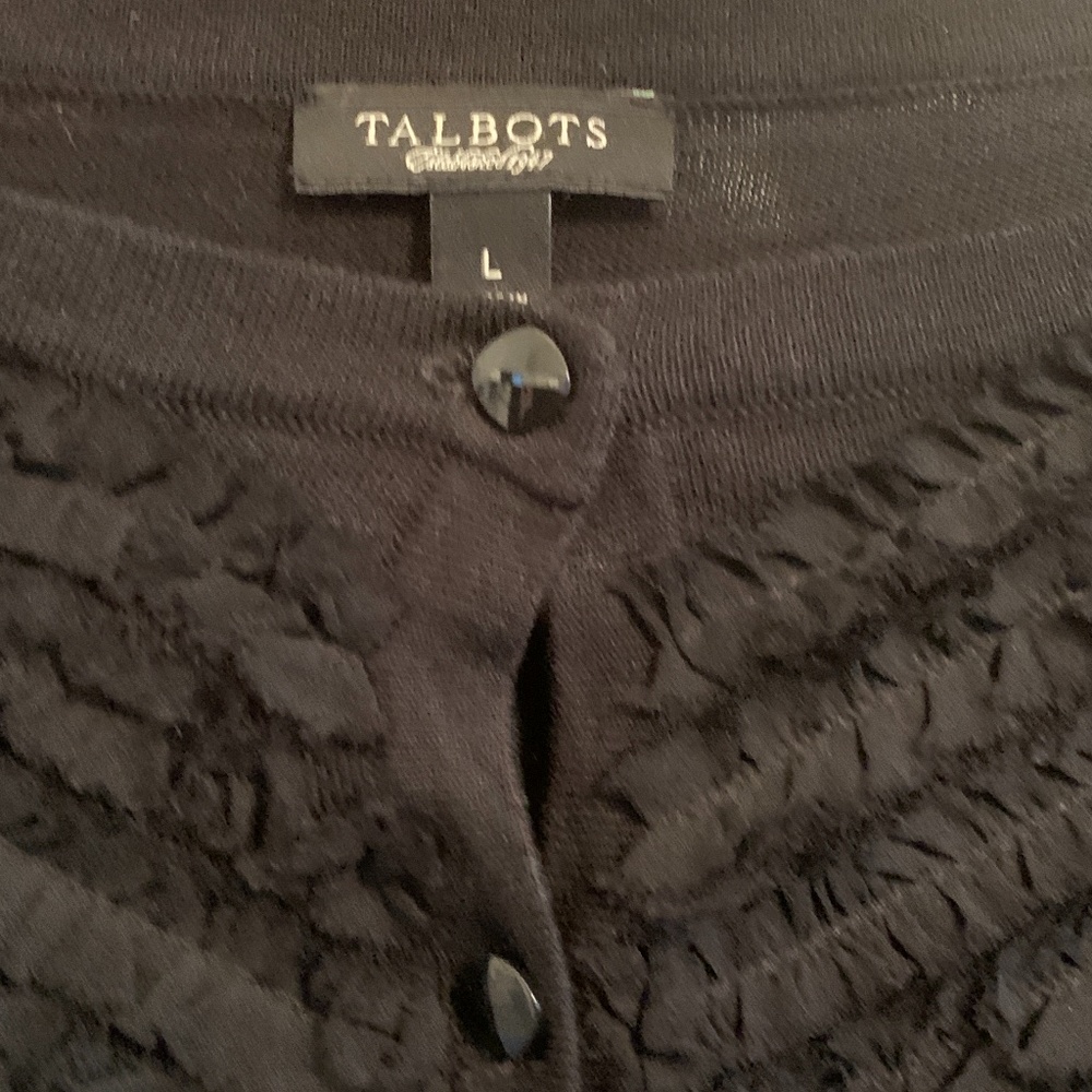 Talbots 3/4 sleeve‎ ruffle sweater. Worn once
